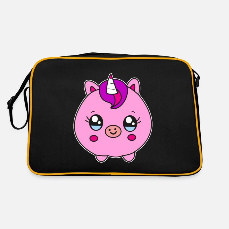 Kleines rundes Einhorn Schwein Kinder Geschenk Retro Tasche