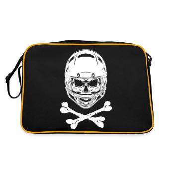 Football - Skull & Bones - Retro Tasche - Schwarz/Gold - Hinten