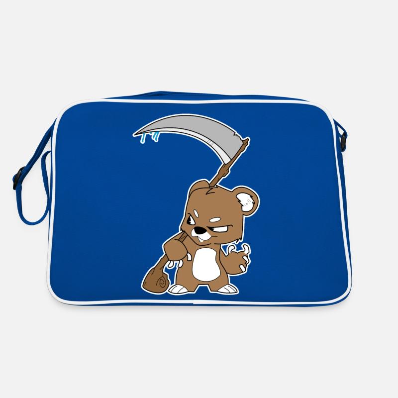 Cooler Teddy mit Sense Geschenkidee böse Kinder Retro Tasche