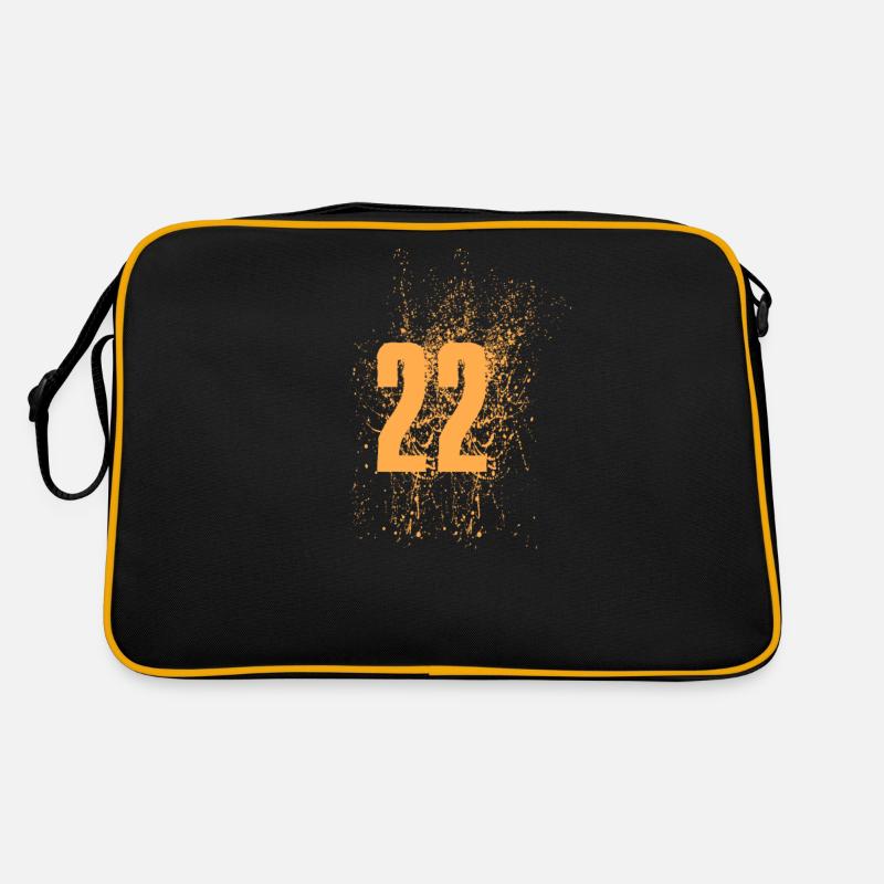 22 ans, 22 ans, numéro 22 - Sac Retro - noir/or