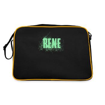 Rene - Retro Tasche - Schwarz/Gold - Hinten