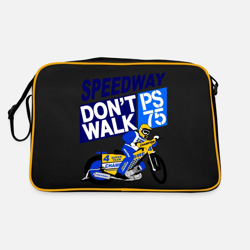 Speedway - Retro Tasche - Schwarz/Gold