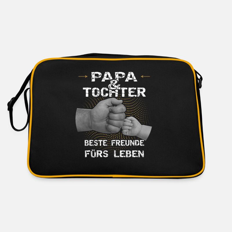 Papa und Tochter beste Freunde Geschenkidee Retro Tasche
