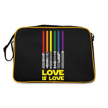 Lightsaber Rainbow, Love Is Love - Retro Bag - black/gold - Back