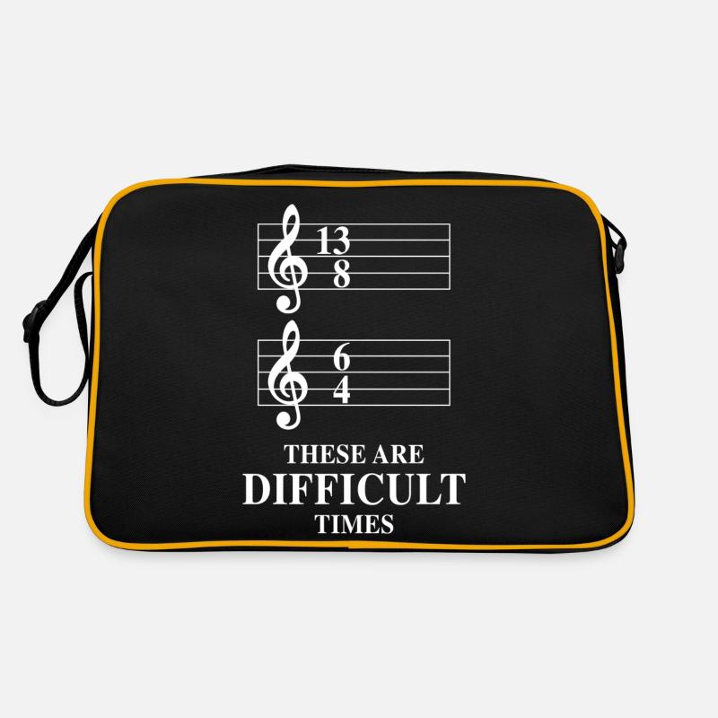 13/8 6/4 These Are Difficult Times - Retro Bag - black/gold
