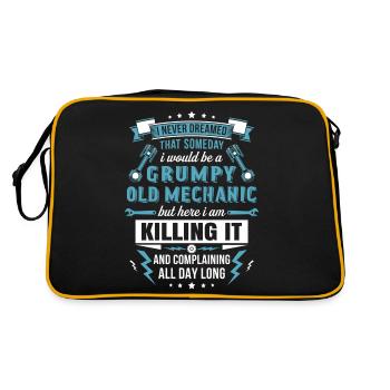 Grumpy Old Mechanic - Retro Bag - black/gold - Back