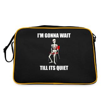 Lehrer Lehramt Geschenk Lustig - Retro Tasche - Schwarz/Gold - Hinten
