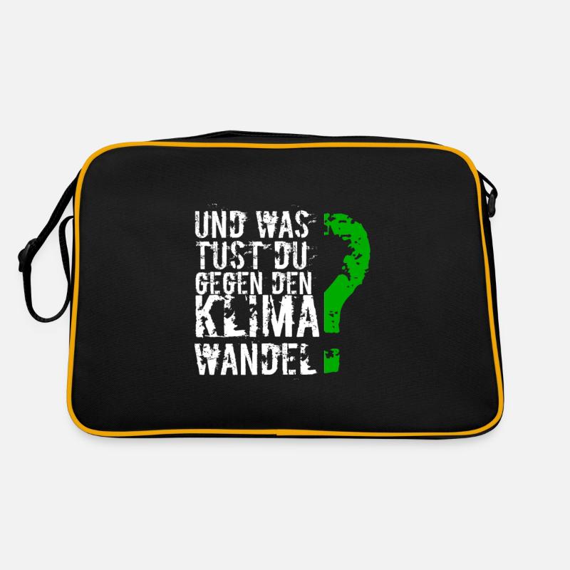 Klimawandel - Retro Tasche - Schwarz/Gold