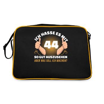 44 years birthday saying gift - Retro Bag - black/gold - Back