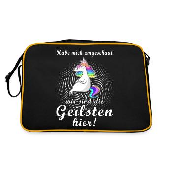 Licorne la plus excitante ici l’idée de cadeau - Sac Retro - noir/or - Dos