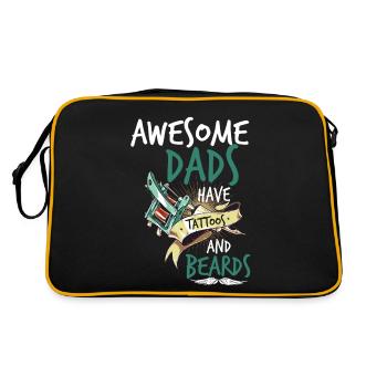 AWESOME DADS HAVE TATTOOS AND BEARDS - Retro Bag - black/gold - Back