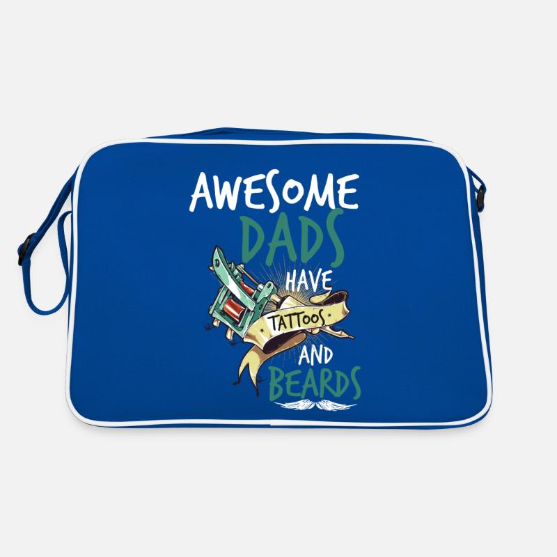 AWESOME DADS HAVE TATTOOS AND BEARDS Retro Bag