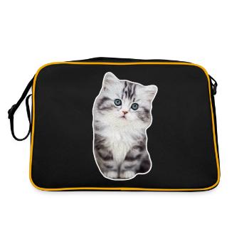 Cute kitty kitty velvet paw cat - Retro Bag - black/gold - Back