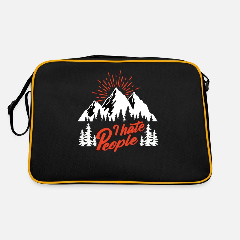 I hate People Retro Tasche