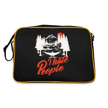 I hate People - Retro Bag - black/gold - Back