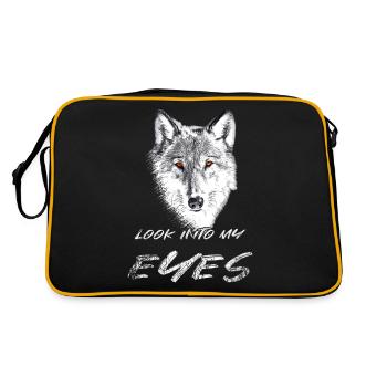 Tête de loup aux yeux rouges - Sac Retro - noir/or - Dos