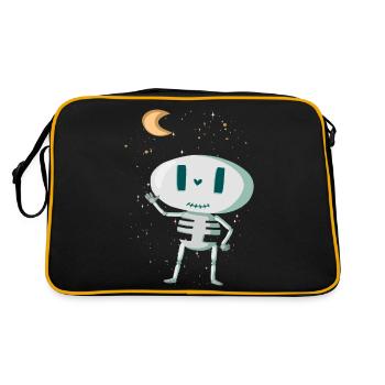 Cute skeleton with moon and stars Halloween - Retro Bag - black/gold - Back