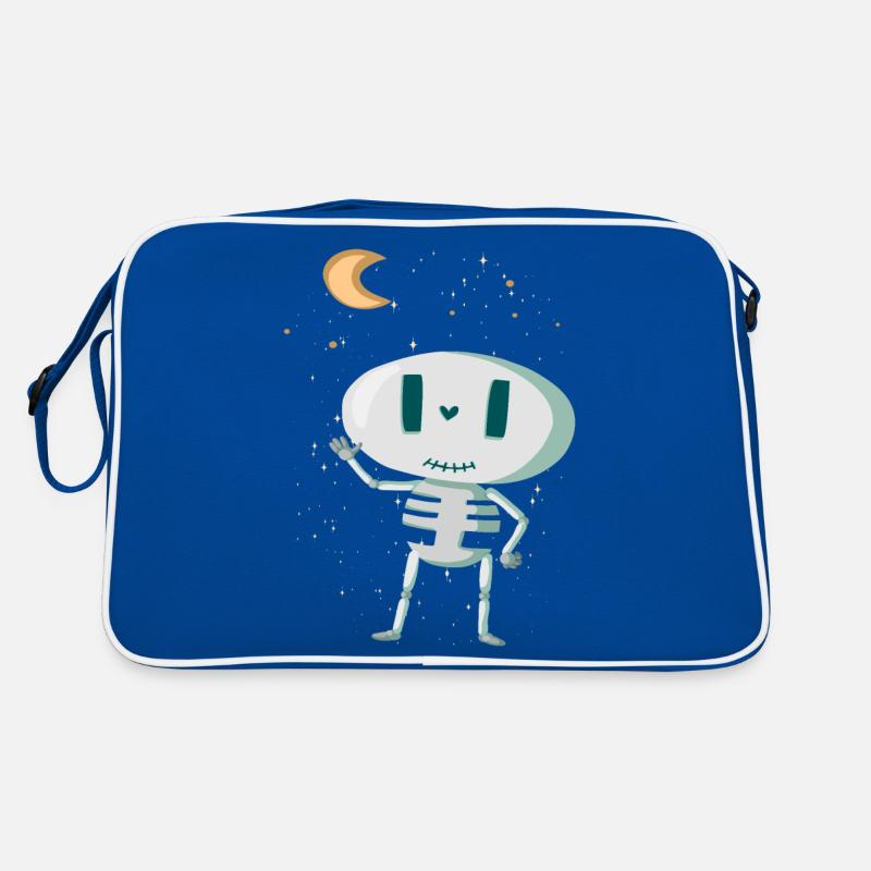Cute skeleton with moon and stars Halloween Retro Bag