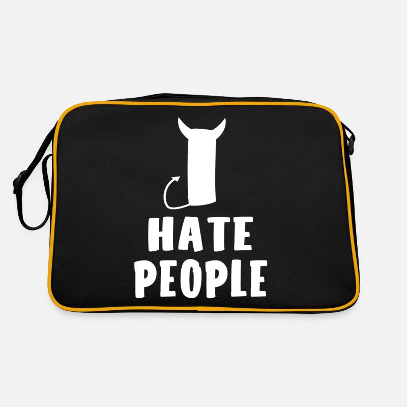 Ich hasse Menschen Retro Tasche