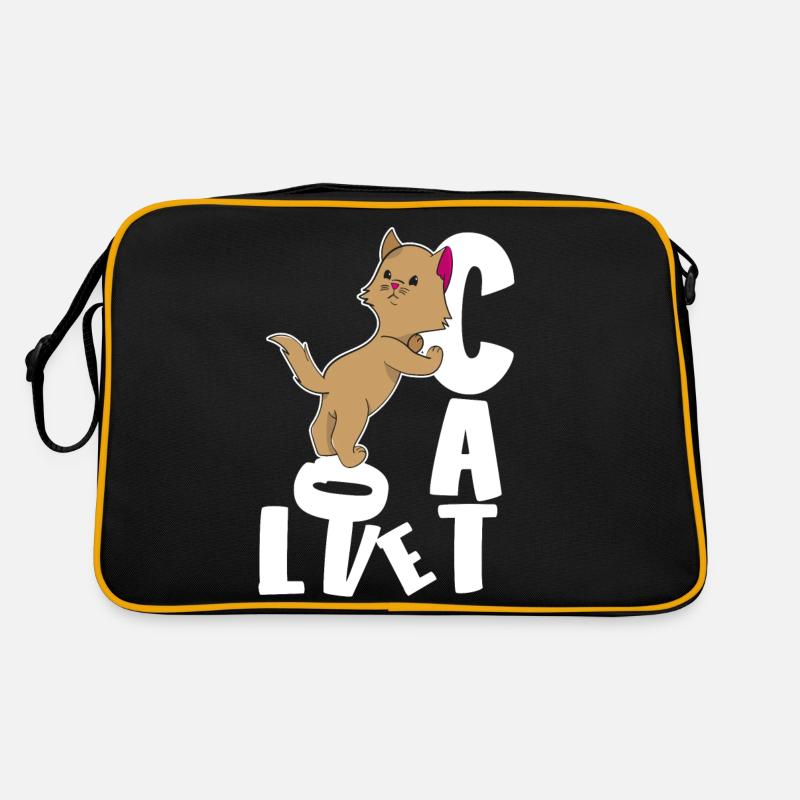 Niedliche Katze mit Liebe Retro Tasche