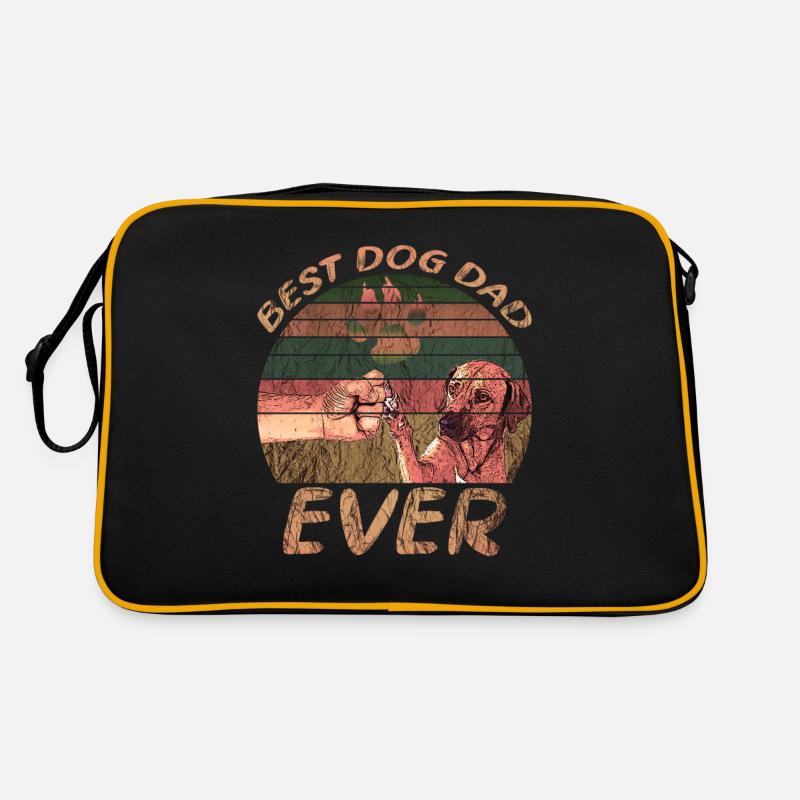 Bester Hunde Papa - Retro Tasche - Schwarz/Gold