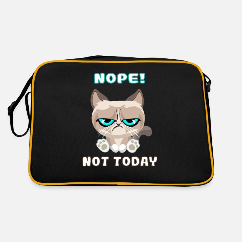 , Chat teckel, Nope, Not Today - Sac Retro - noir/or