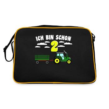 Enfants 2e tracteur d'anniversaire avec remorque - Sac Retro - noir/or - Dos