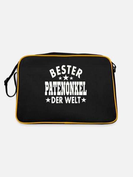 Bester Patenonkel der Welt - Retro Tasche - Schwarz/Gold