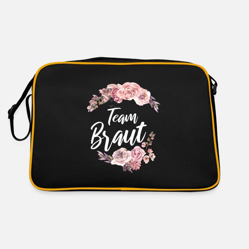 Team Braut - Retro Tasche - Schwarz/Gold