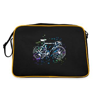 Fahrrad im kunstvollem Style - Retro Tasche - Schwarz/Gold - Hinten