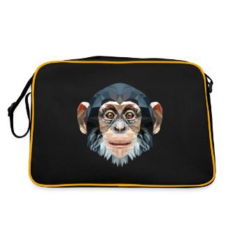 Polygone design singe chimpanzé - Sac Retro - noir/or - Dos
