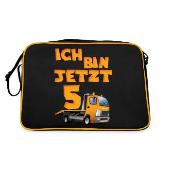 5 Geburtstag fünf Jahre Geburtstag Auto Geschenk - Retro Tasche - Schwarz/Gold - Hinten