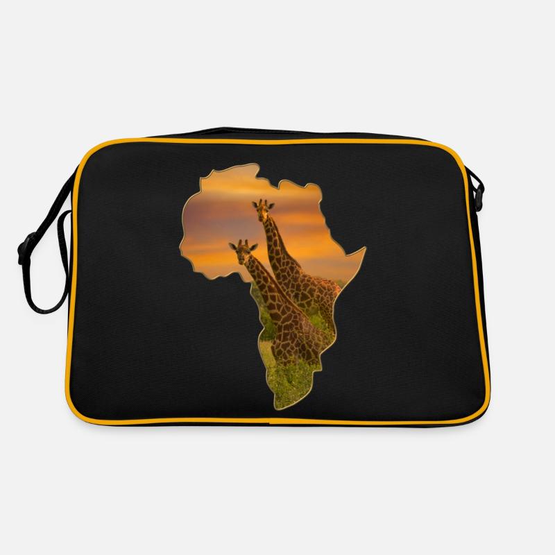 Giraffe - Retro Tasche - Schwarz/Gold