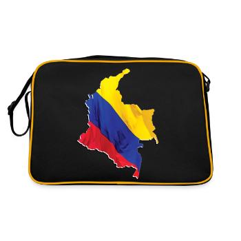 Drapeau de la Colombie réel - Carte du drapeau - Sac Retro - noir/or - Dos