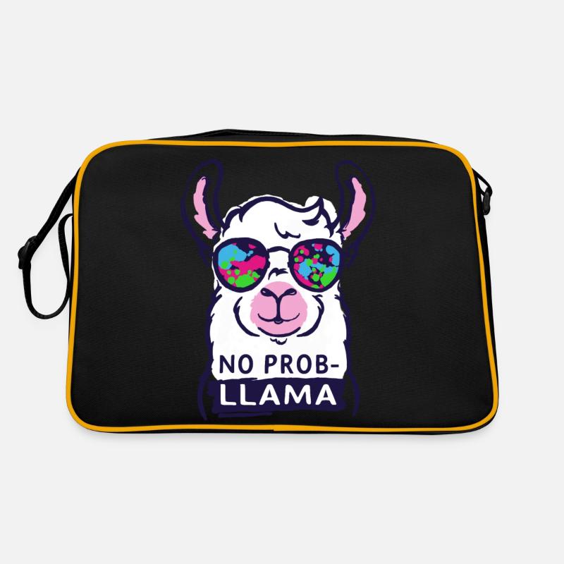 no probllama - cooler no problem llama lama saying Retro Bag