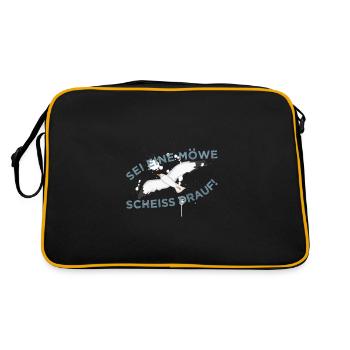 Tu es une mouette dessus ! - Sac Retro - noir/or - Dos