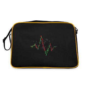Candlestick Chart Heartbeat Stock Exchange Love Gift - Retro Bag - black/gold - Back