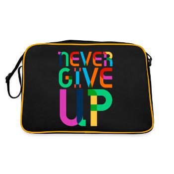 never give up - Sac Retro - noir/or - Dos