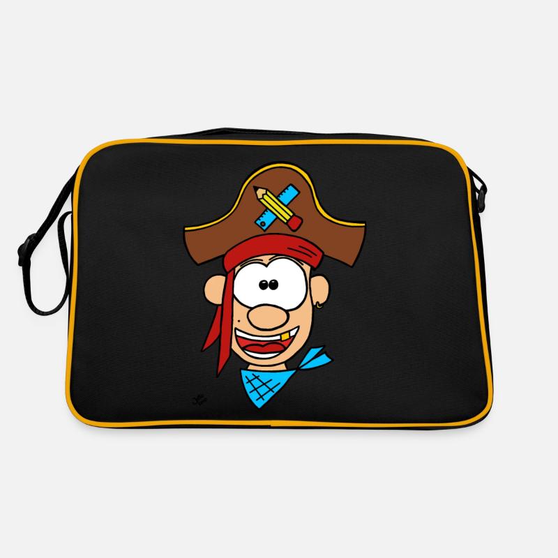 Ein Schulpirat - Retro Tasche - Schwarz/Gold