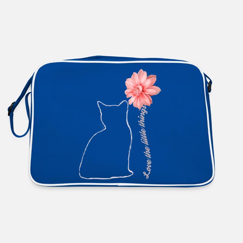 Chat avec fleur Chat Cadeau Sac Retro