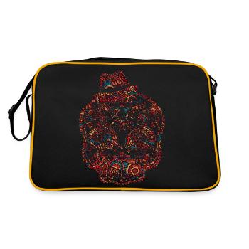 Mexiko Tag der Toten Schädel Mexiko Mexiko Latino - Retro Tasche - Schwarz/Gold - Hinten
