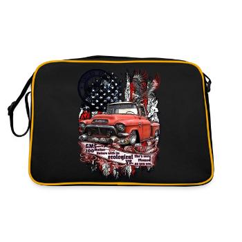 Légendaire V8 Pick Up Truck drapeau américain - Sac Retro - noir/or - Dos
