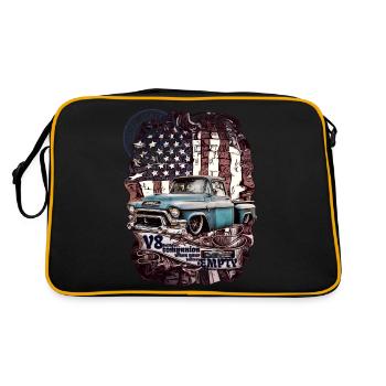 V8 fidèle compagnon camion pick-up sur le drapeau mur - Sac Retro - noir/or - Dos