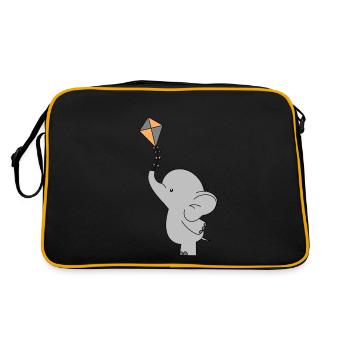 Bébé éléphant 🐘 avec dragon 🪁🧡🧡🧡 - Sac Retro - noir/or - Dos
