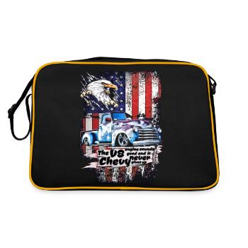 Legendärer V8 Chevy Pickup LKW USA Adler - Retro Tasche - Schwarz/Gold - Hinten