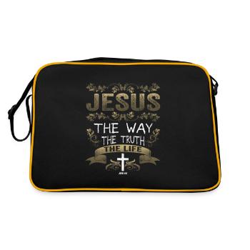Jésus-Christ Jean 14:6 Le chemin de la vie - Sac Retro - noir/or - Dos