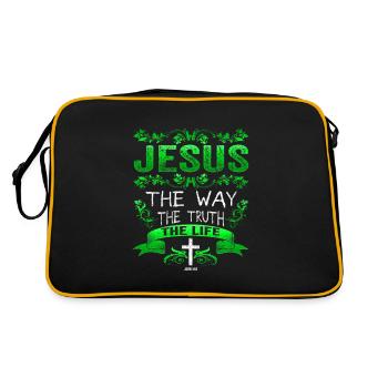 Jésus-Christ Jean 14:6 Le chemin de la vie - Sac Retro - noir/or - Dos