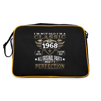 Geburtstag Vintage Jahrgang 1968 - 68er Klassiker - Retro Tasche - Schwarz/Gold - Hinten