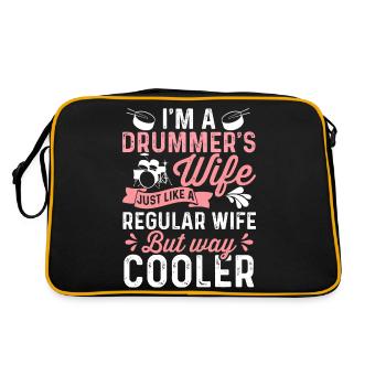 Je suis la femme d’un batteur Tout comme la femme ordinaire, mais - Sac Retro - noir/or - Dos