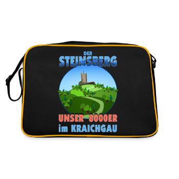 Steinsberg Kraichgau Sinsheim Baden Nordbaden - Retro Tasche - Schwarz/Gold - Hinten